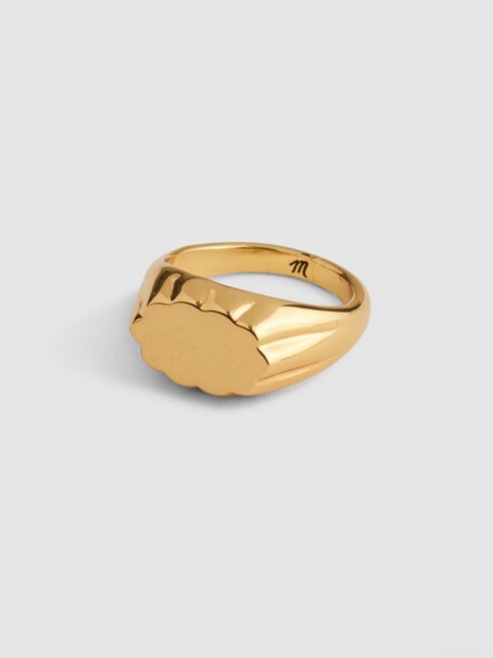 Madewell fluted signet ring antique gold size 7 used